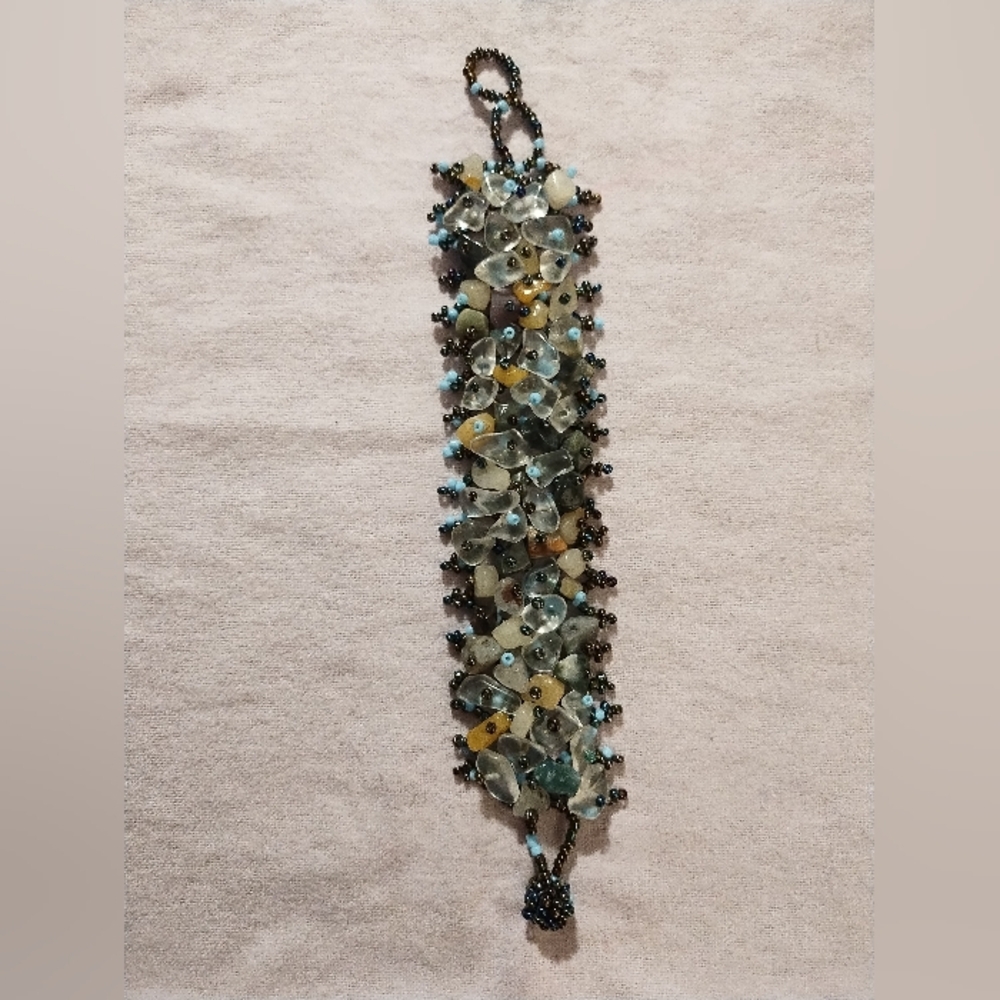 Vintage Chip Beaded Multicolor Bracelet Handcrafted